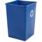 Rubbermaid Commercial 35 gal Square Untouchable Square Recycling Container, Blue, Plastic; Resin RCP395873BLUCT - alternate 3